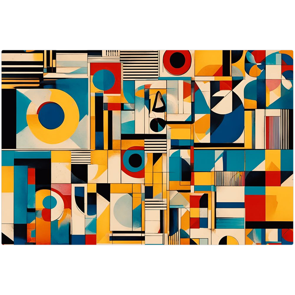 Bold Mid Century Modern Wall Art, Cubism Print on Recycled Aluminum 4 sizes available
