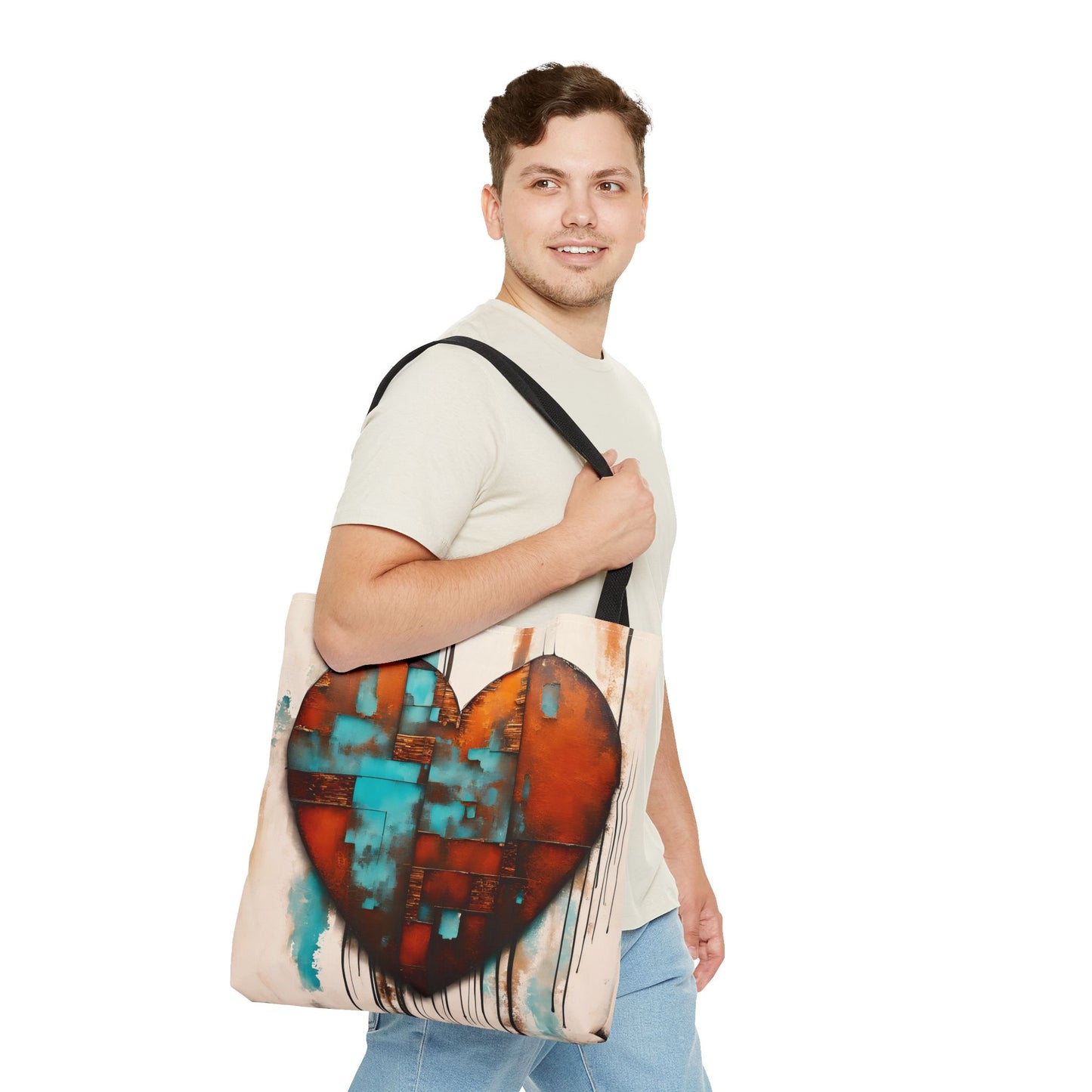 Rusted Love Print Throw Pillow Tote Bag