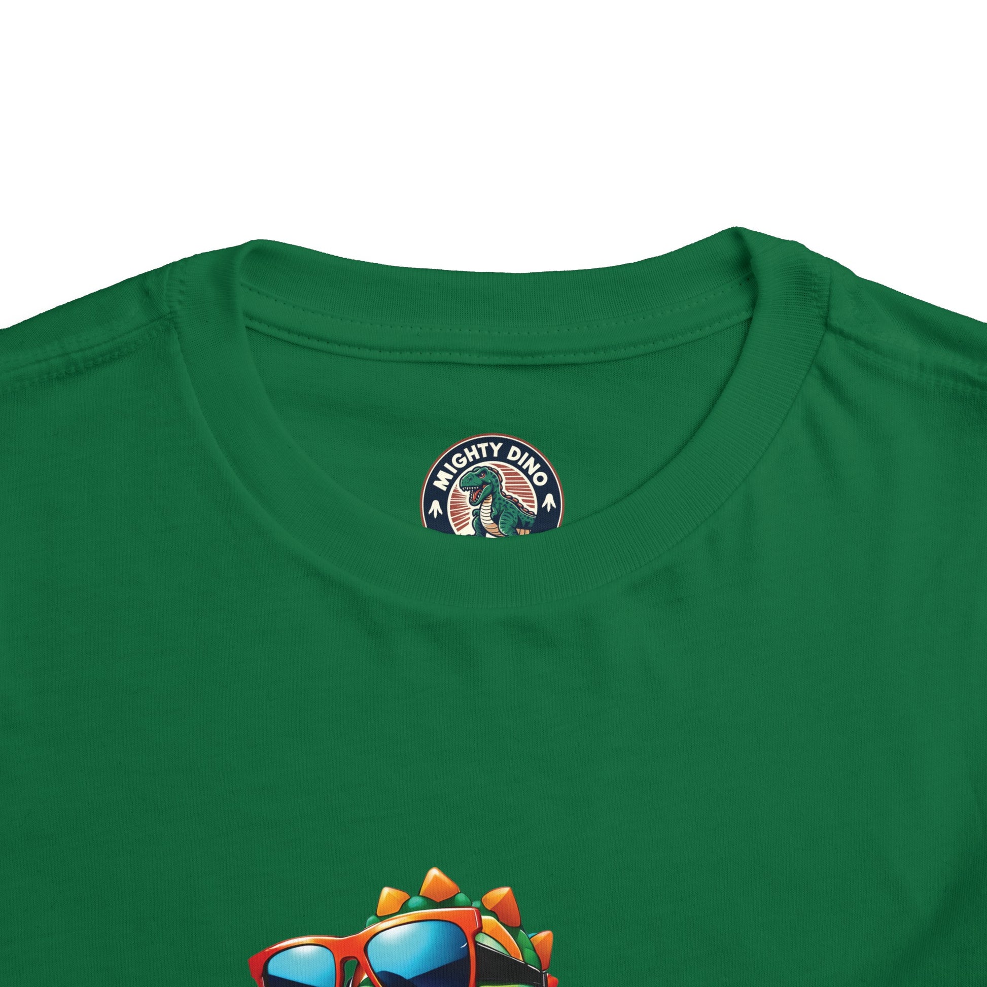 Toni the Dino Wave Catcher Toddler Short Sleeve Tee Kelly Green Label