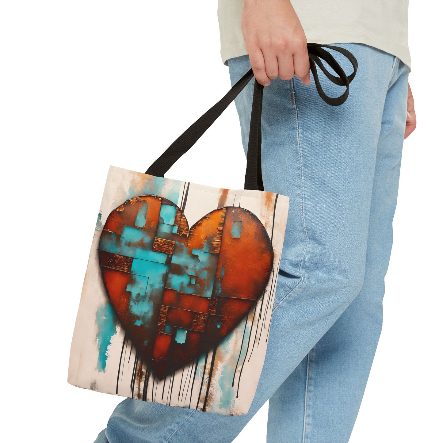 Rusted Love Print Throw Pillow Tote Bag