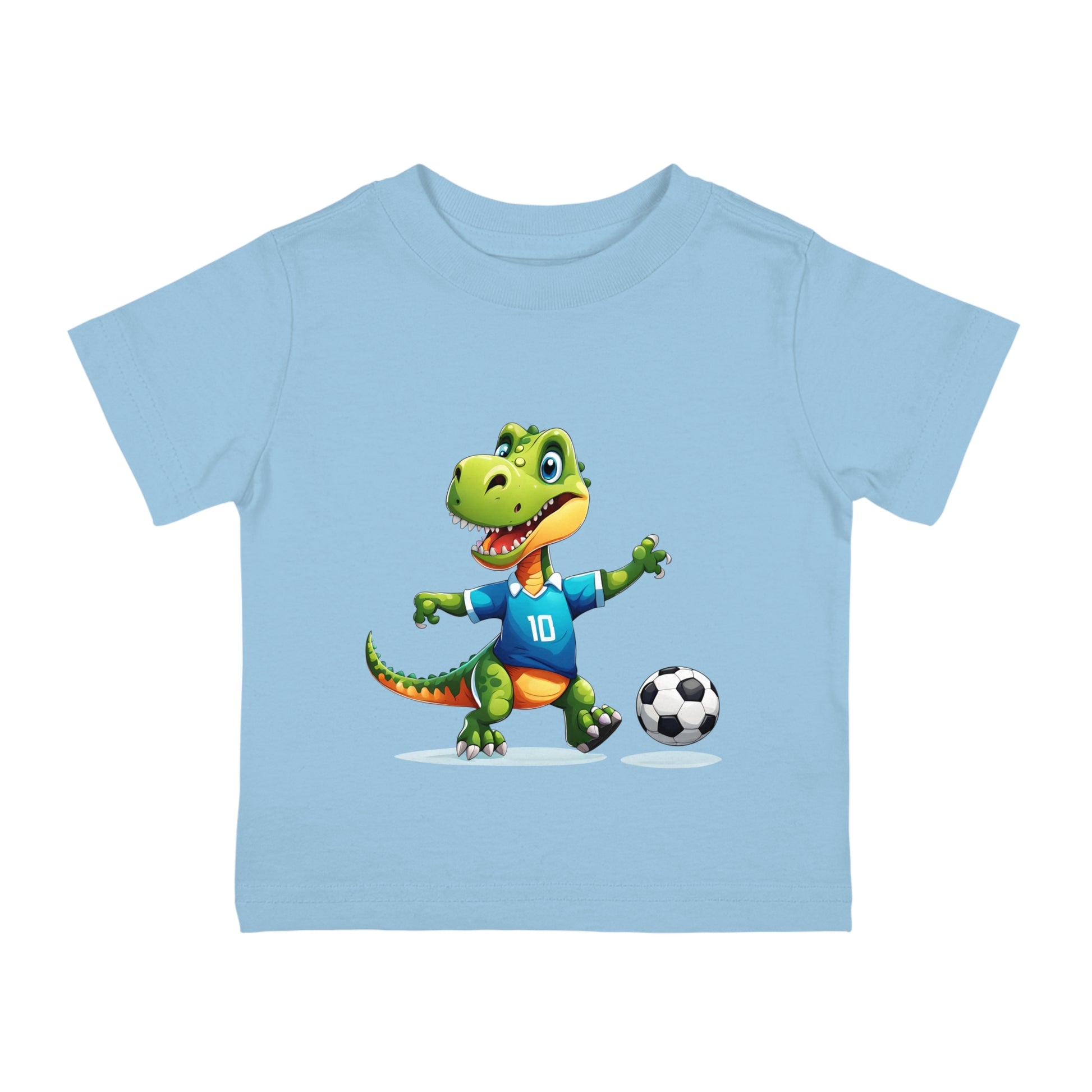 Soccersaurus Rex Infant Cotton Jersey Tee light blue