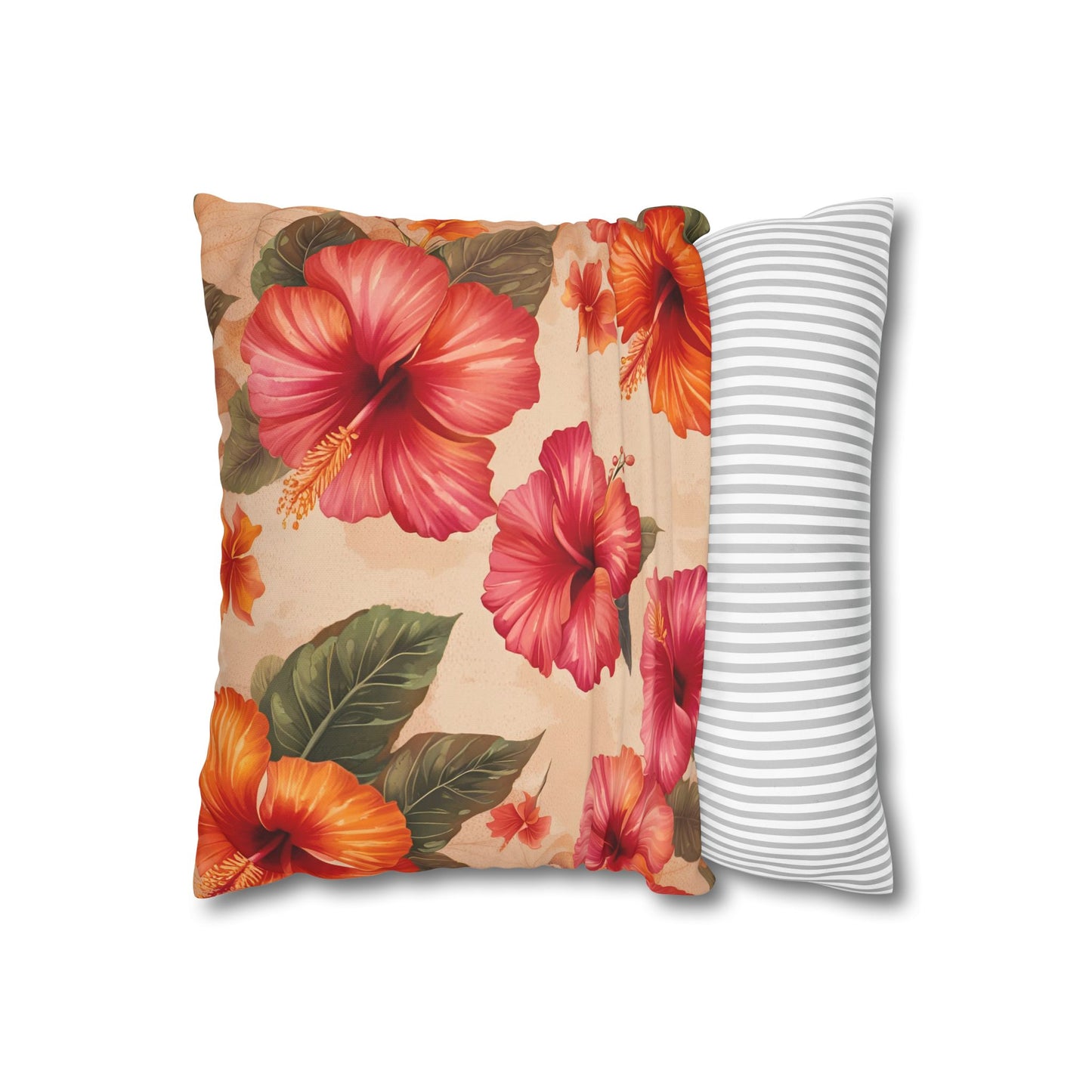 Hibiscus Flowers Pillow Cover front 