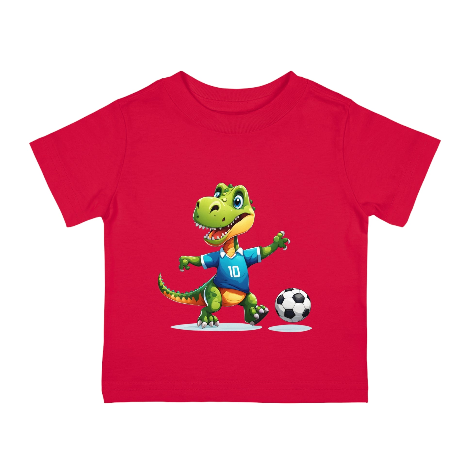 Soccersaurus Rex Infant Cotton Jersey Tee red