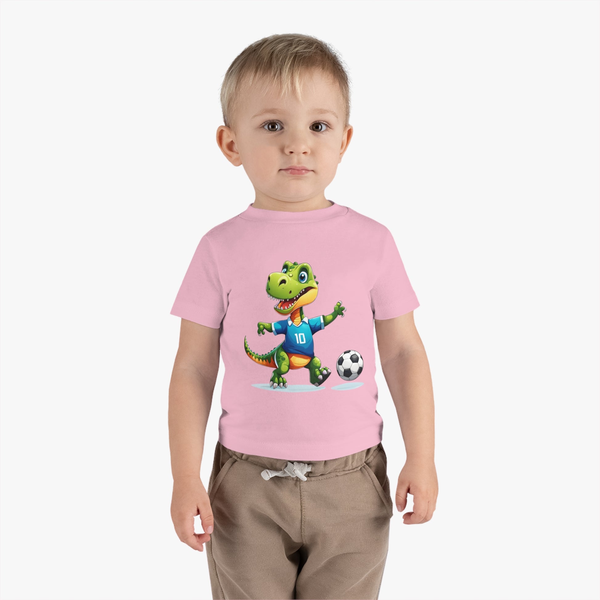 Soccersaurus Rex Infant Cotton Jersey Tee Pink on Boy