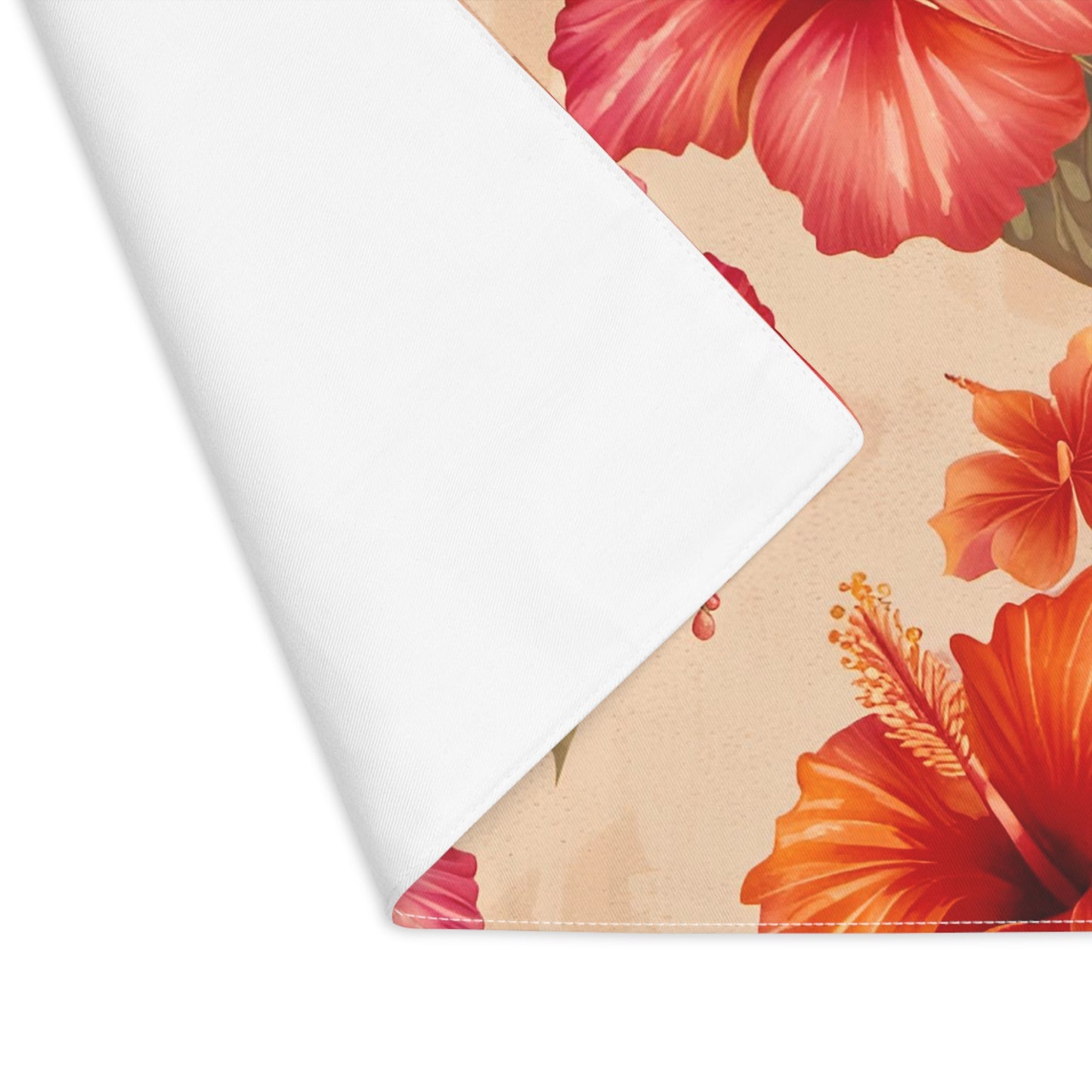 Home and Table Decor Gift Ideas Hibiscus Flowers Print Placemat back
