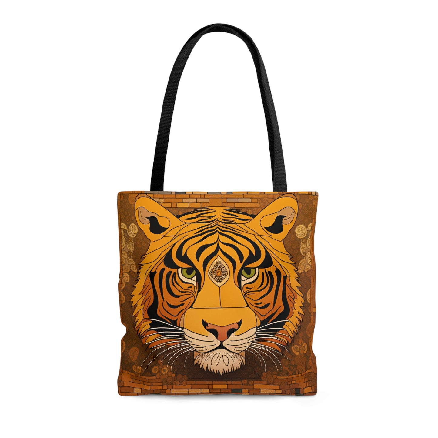 Tiger Head in the Style of Gustav Klimt Printed on Tote Bag front