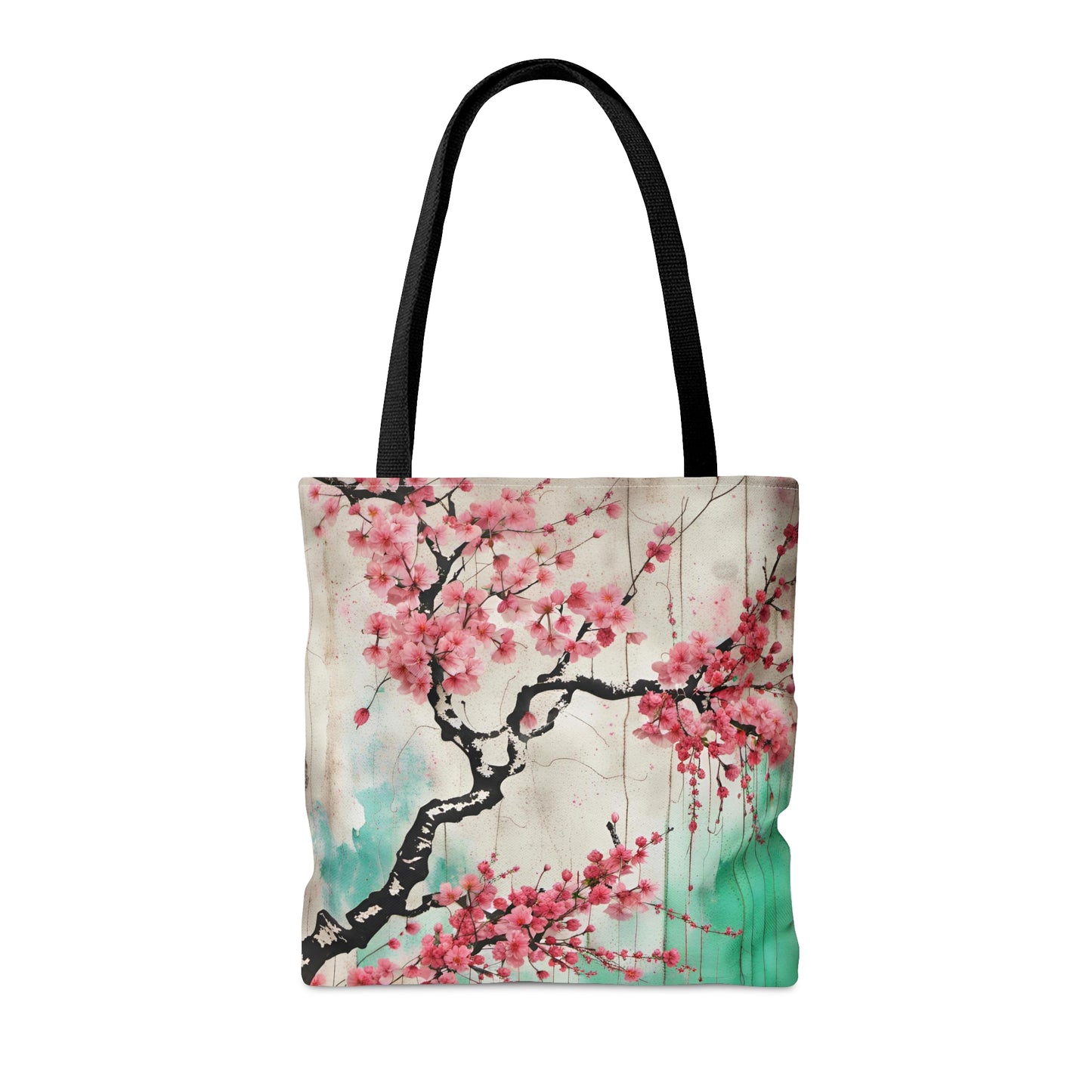Floral Themed Bags and Travel Accessories - Street Style Cherry Blossoms Printed on Tote Bag Front