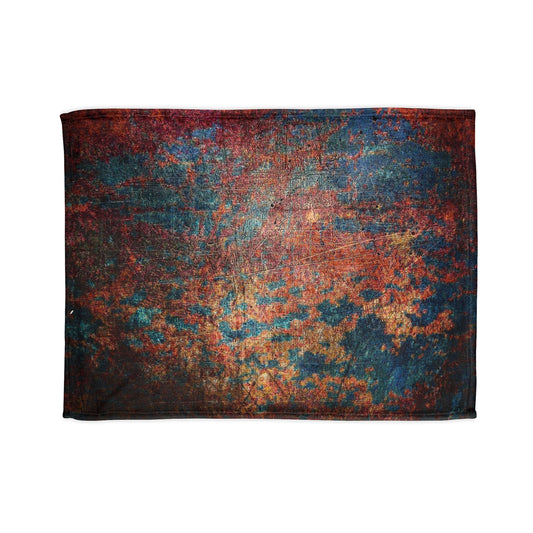 Super soft Modern Art Themed Minky Blanket: Rust on Metal Print