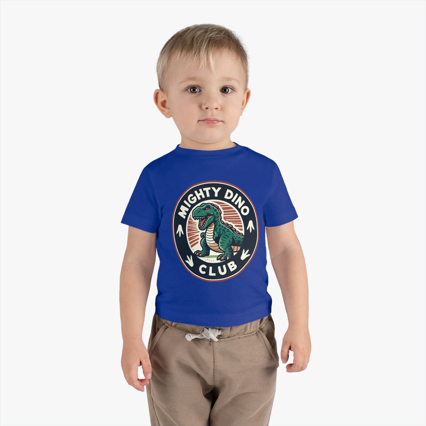 The Mighty Dino Club Infant Cotton Jersey Tee Royal Blue on Boy