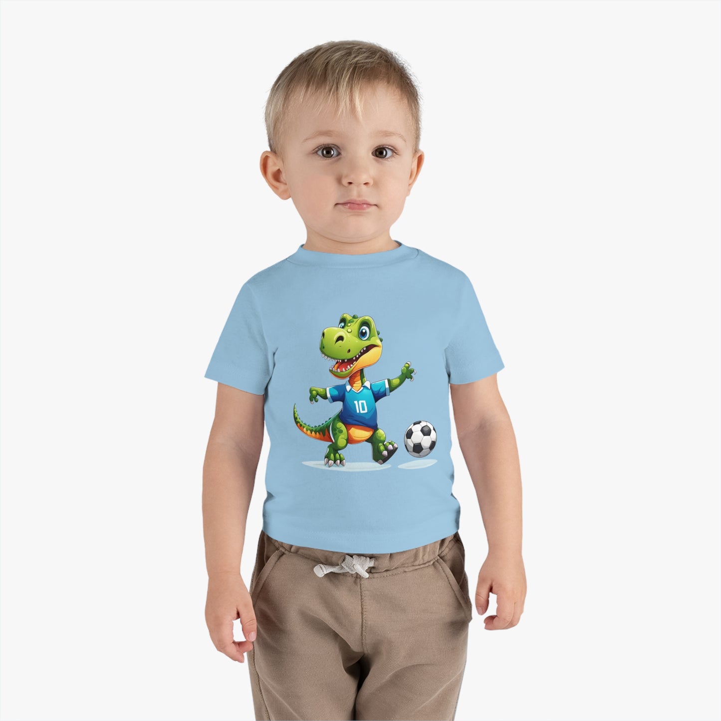 Soccersaurus Rex Infant Cotton Jersey Tee Light Blue on Boy