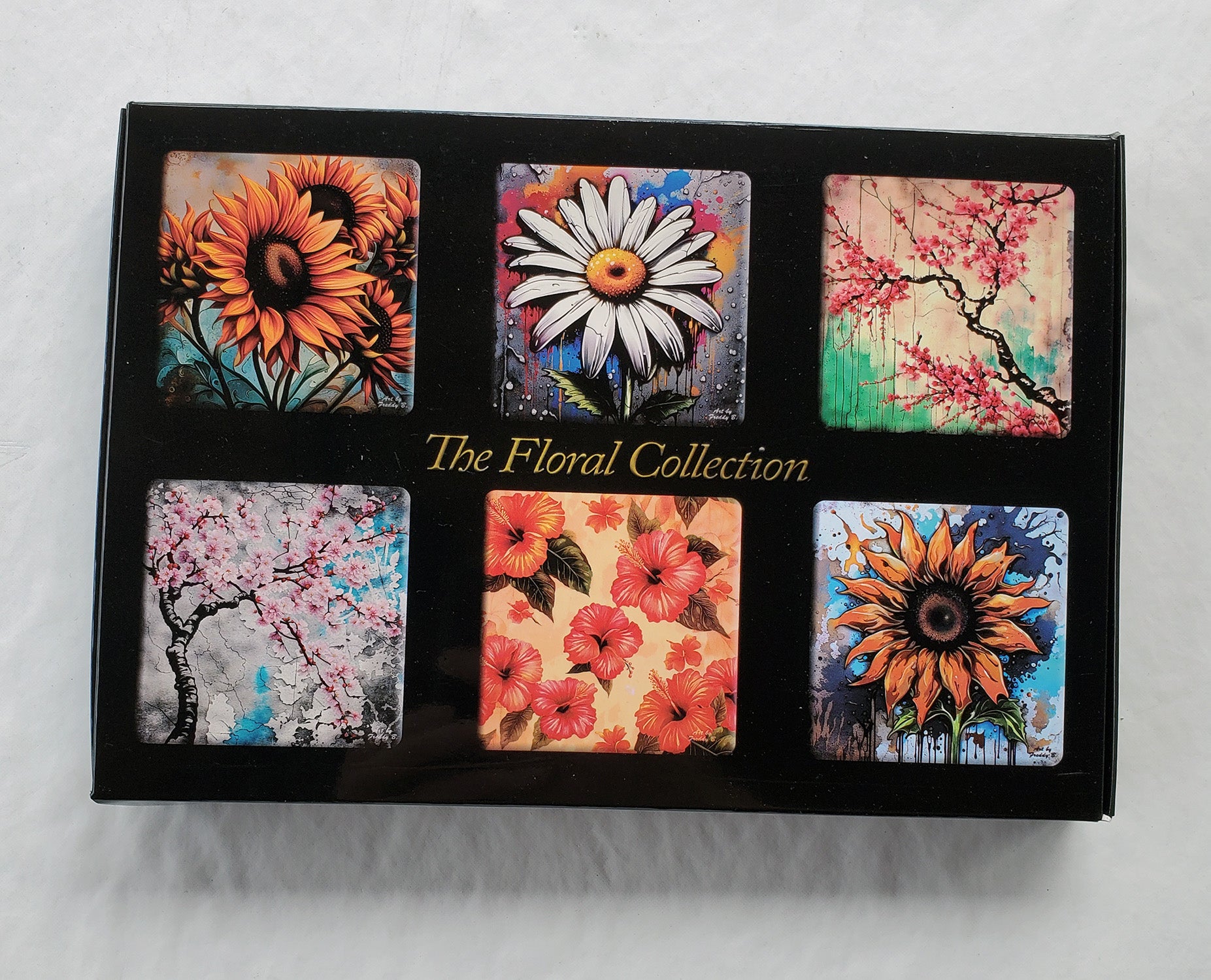 Wholesale Only - 18 Set of 6 Acrylic Magnets, The Flowers Collection