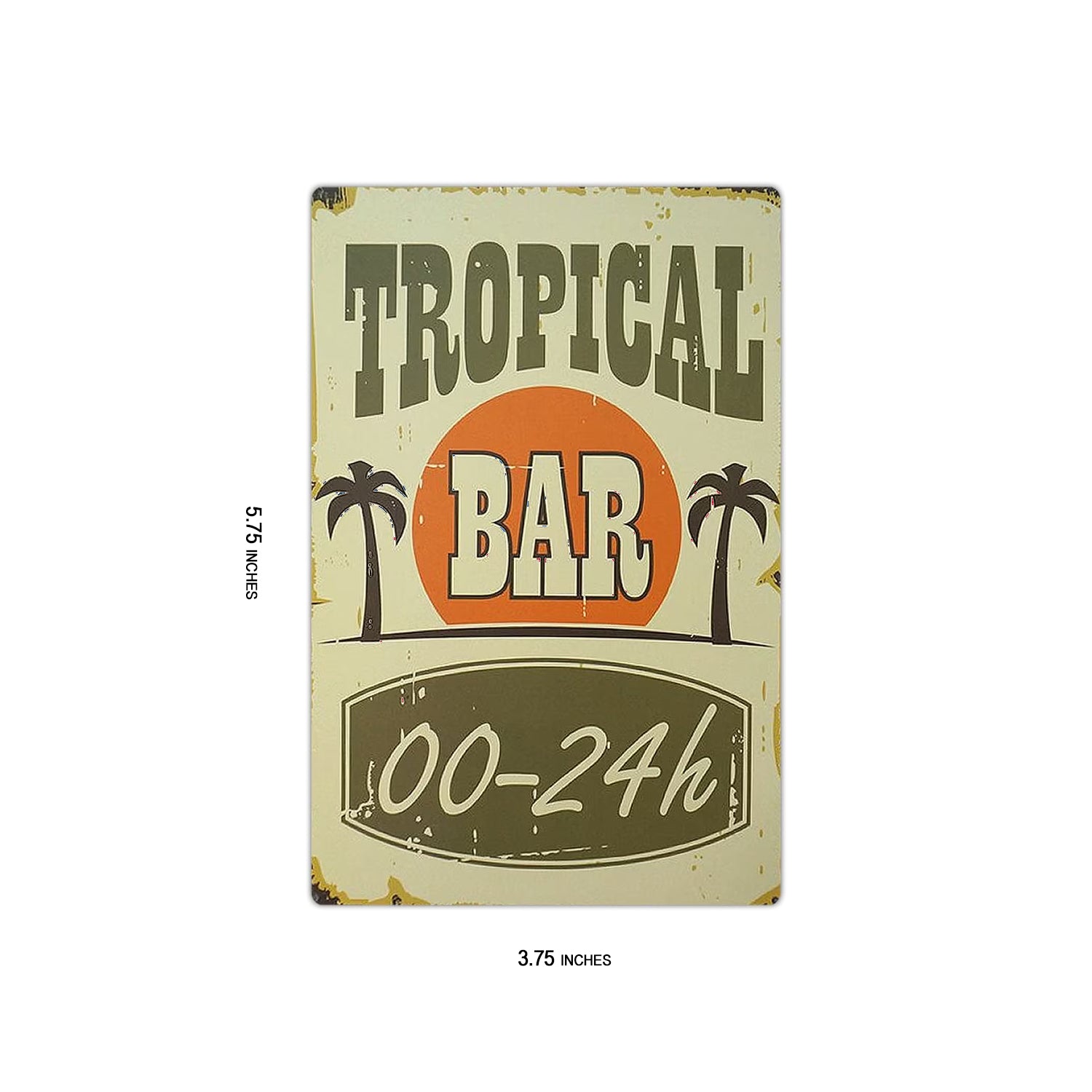 Bar Themed Fridge Magnet - Tropical Bar print on 4x6 magnet dimensions