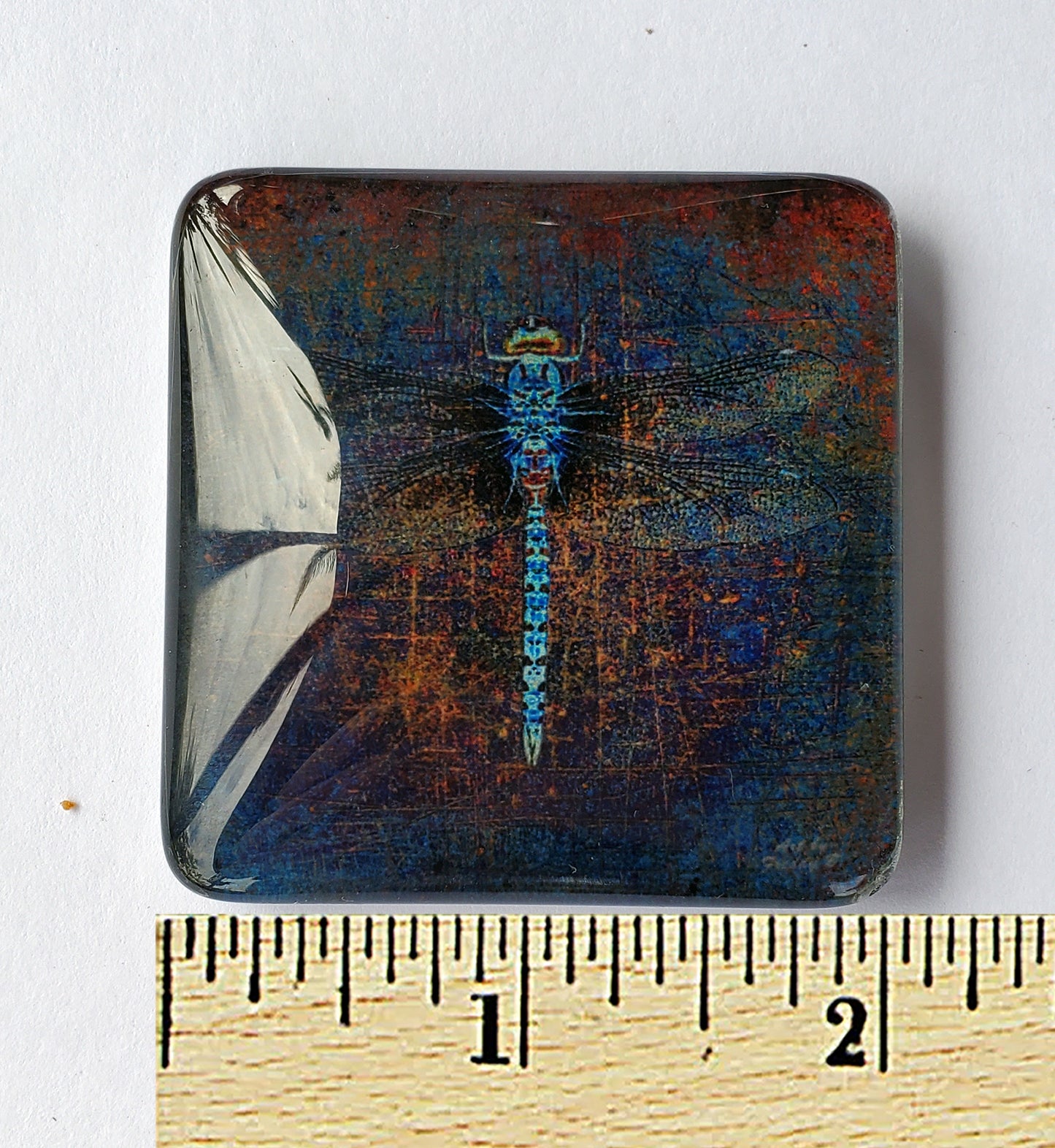 purple dragonfly glass magnet