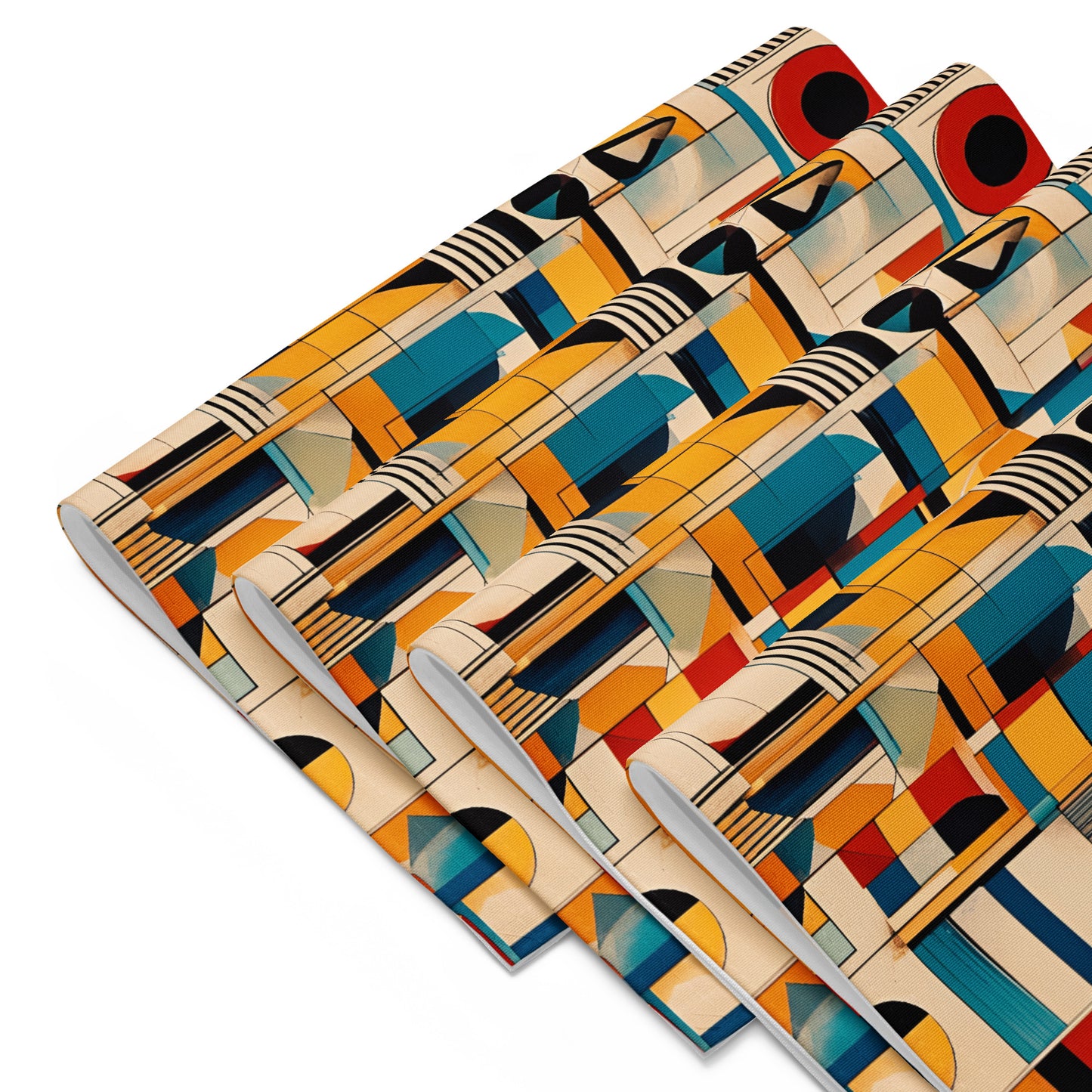 Set of 4 Bold Mid Century Modern Print Placemat folded