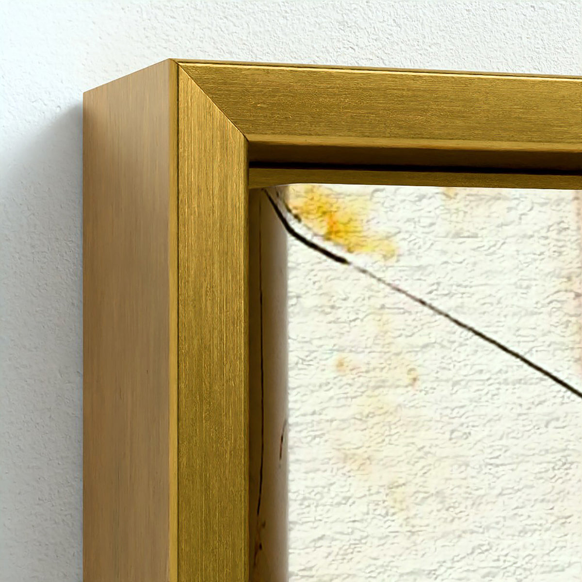 Modern Art Themed Decor.  Storm Print on Canvas in a Gold Floating Frame. Can be Hung Vertically or Horizontally