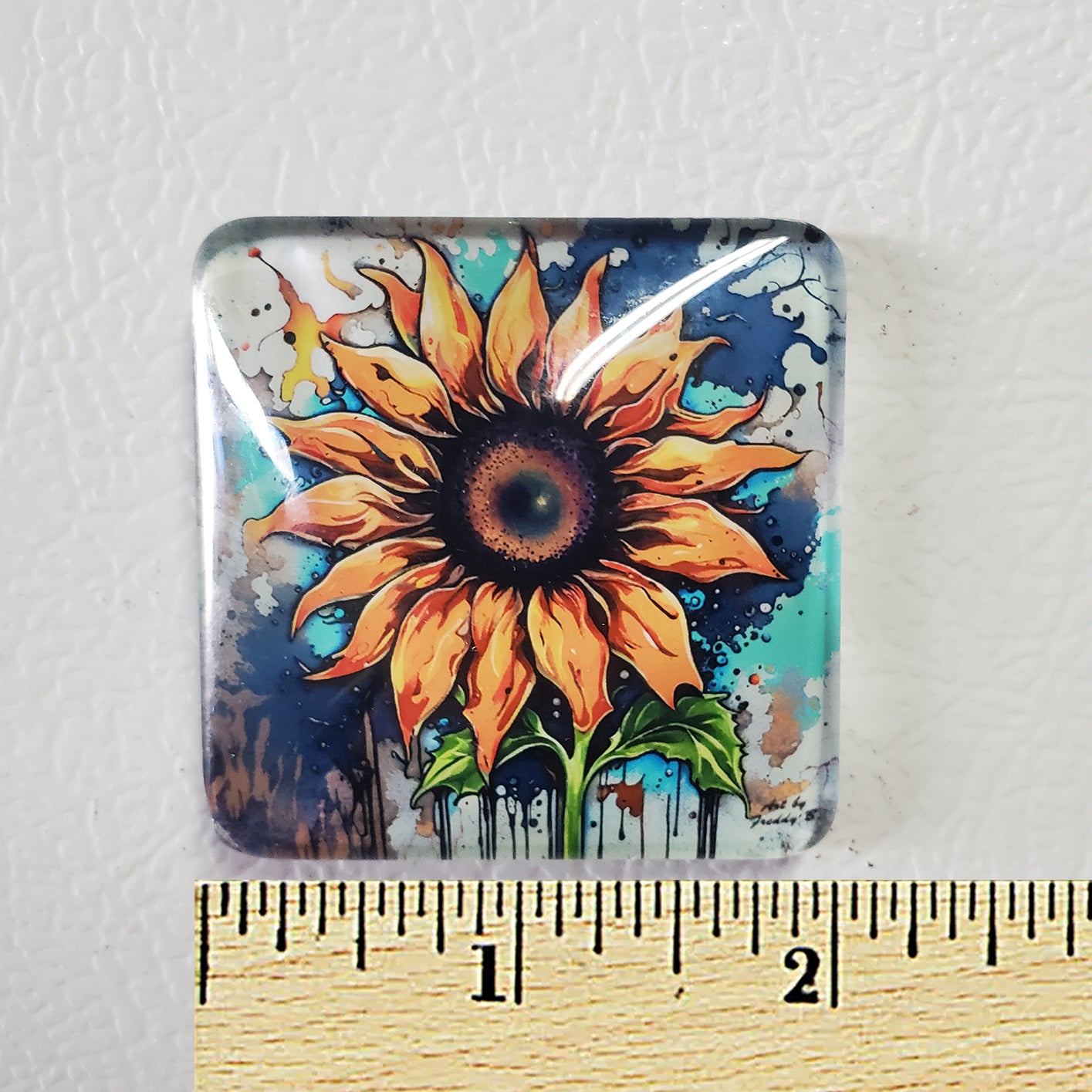 Sun Flower Square Magnet