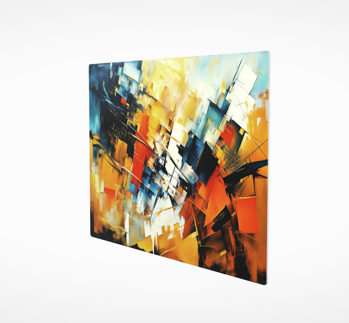 Urban Maelstrom, Modern Art Print on eco Friendly Recycled aluminum side view