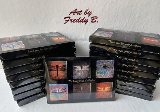 Wholesale Only - 18 Set of 6 Acrylic Magnets, The Dragonfly Collection