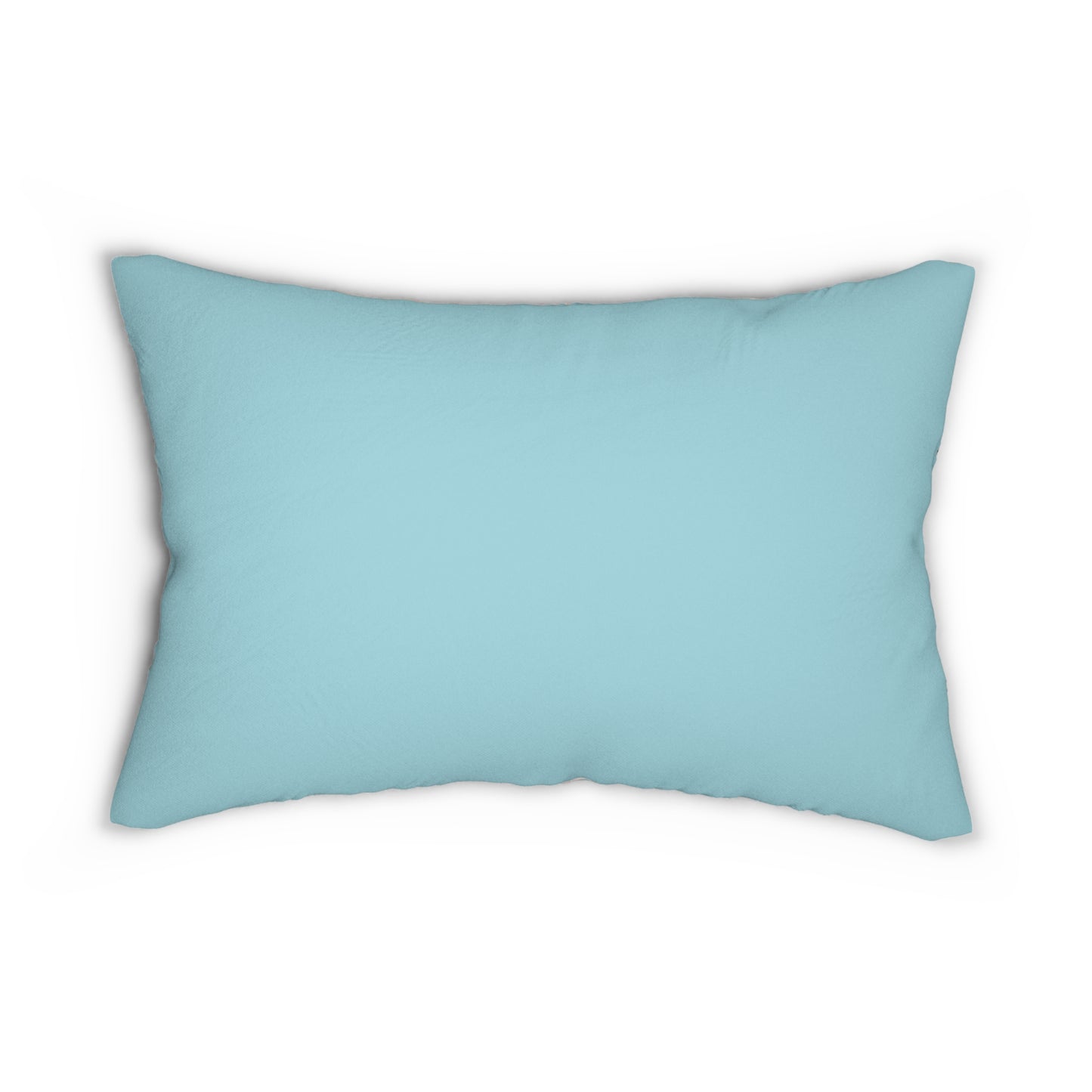 Light blue pillow on a white background