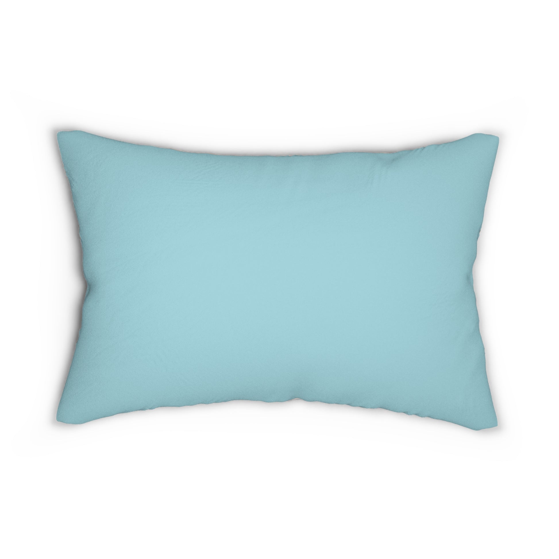 Light blue pillow on a white background