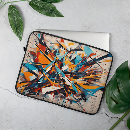 Techie and Computer Gifts, Modern Art Explosion Print on Laptop sleeve 15 inches