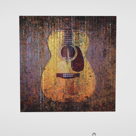 music themed wall art acoustic guitar print on eco friendly recycled aluminum
demo video