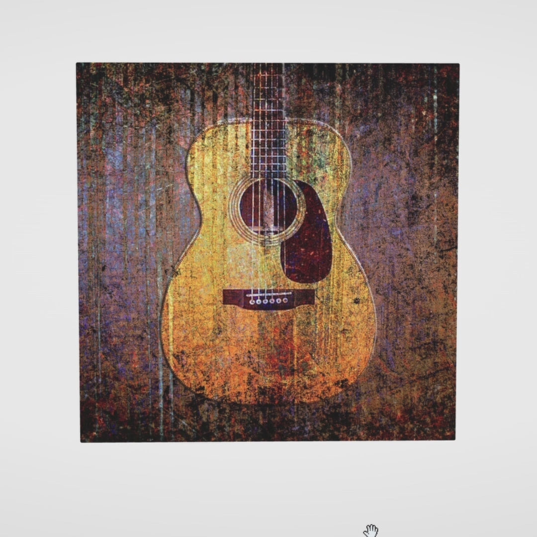 music themed wall art acoustic guitar print on eco friendly recycled aluminum
demo video
