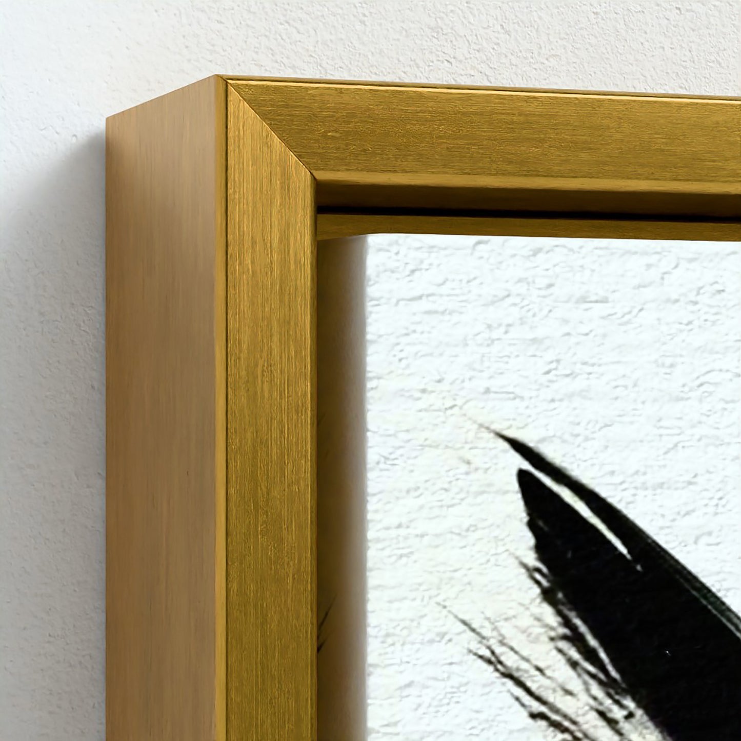 Striking Gold Print on Canvas in a Gold Color Floating Frame