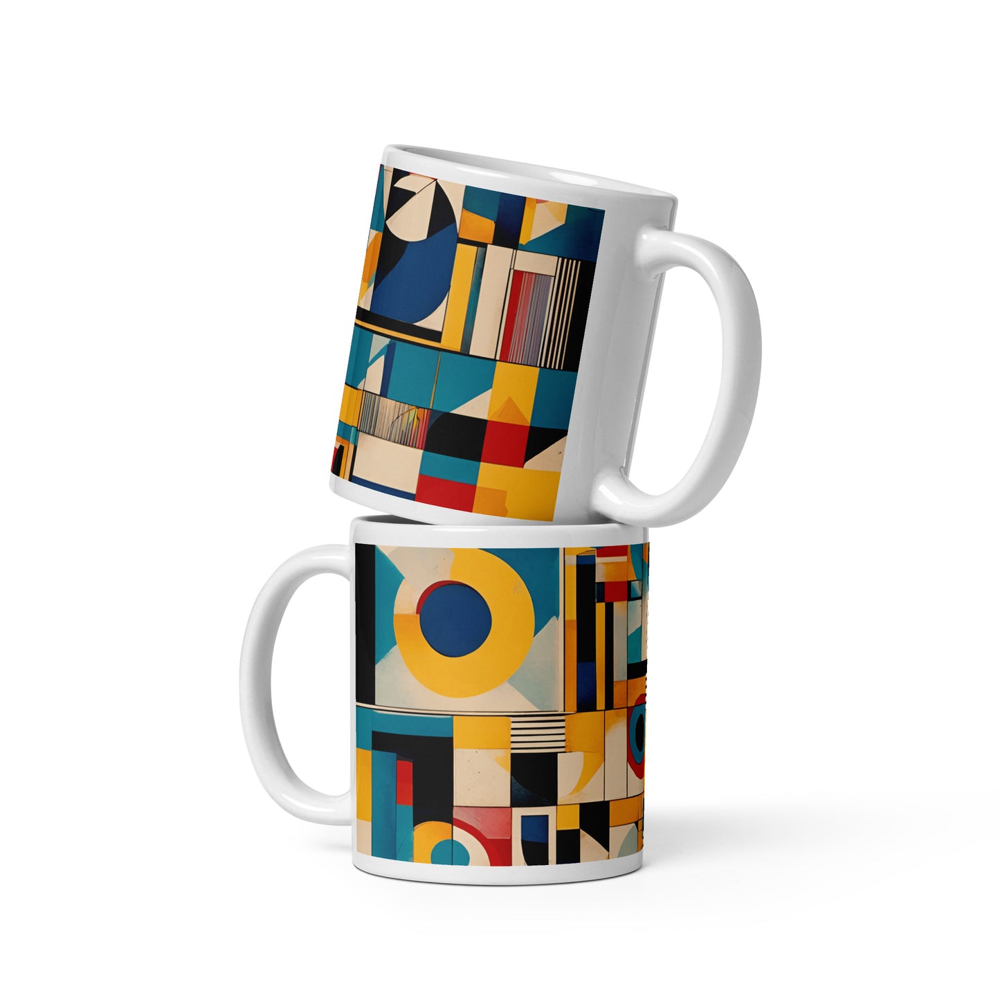 Bold Mid Century Modern Art Print on Ceramic Coffee Mug 11oz