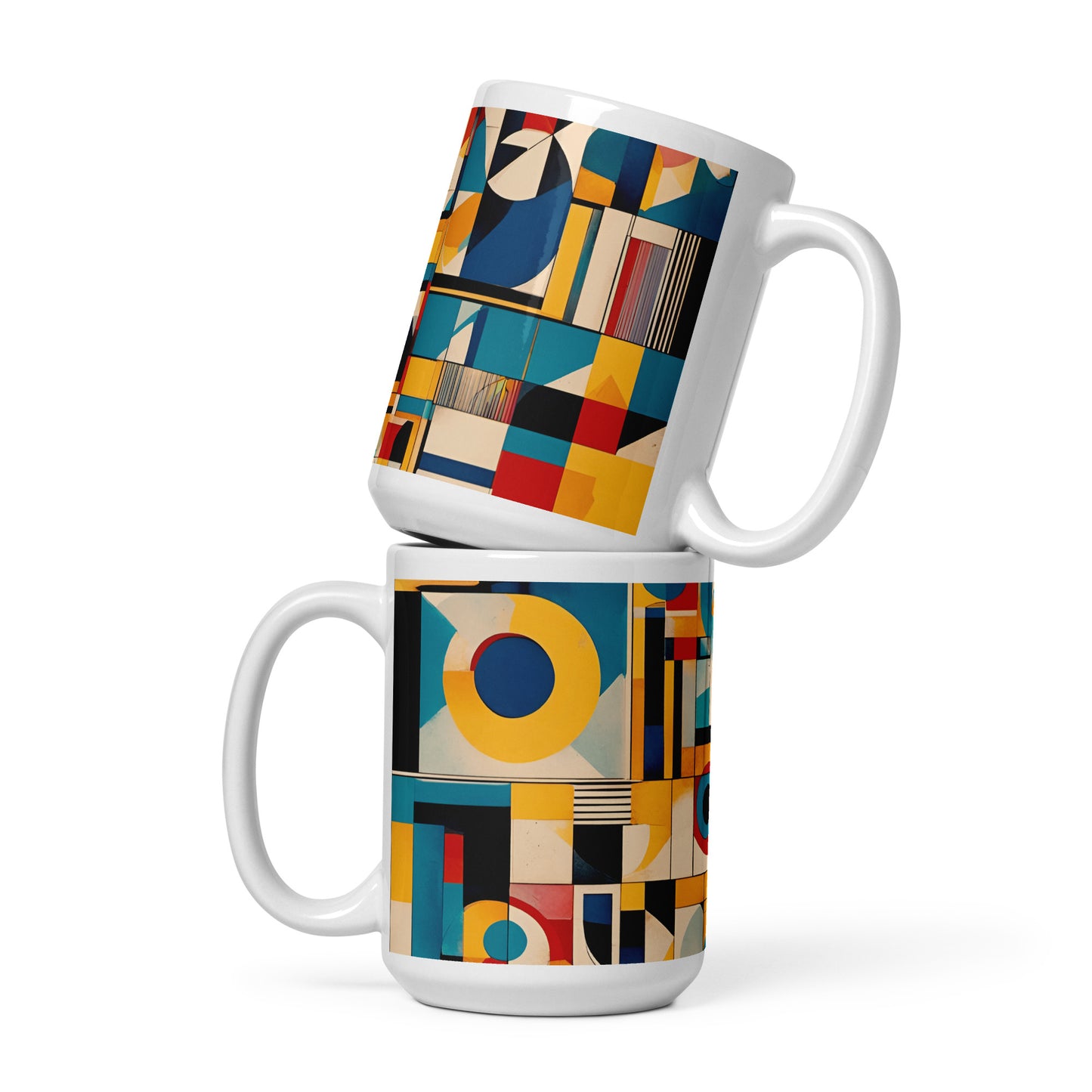 Bold Mid Century Modern Art Print on Ceramic Coffee Mug15 oz