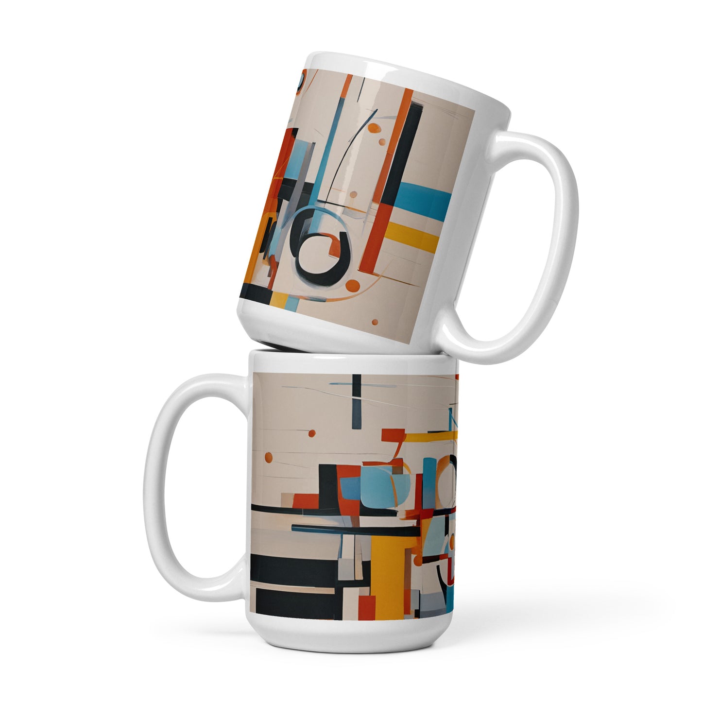 Abstract Art on a Mug Multicolor Explosion Print on a Coffee Cup 15oz