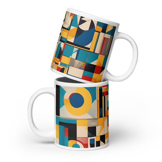 Bold Mid Century Modern Art Print on Ceramic Coffee Mug 20oz