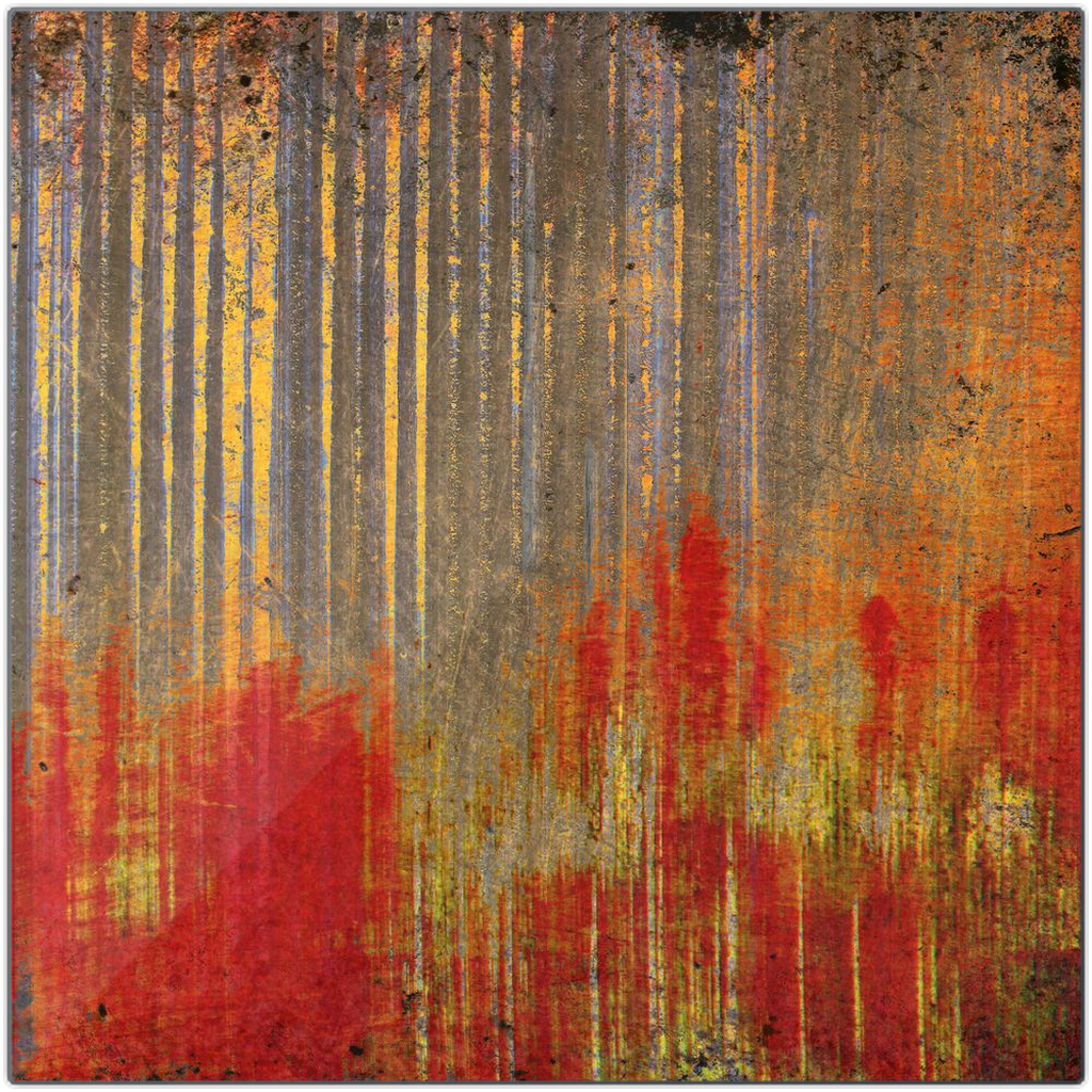 Modern Art Corrugated Rust Printed on Eco-Friendly Recycled Aluminum 2 sizes availalbe