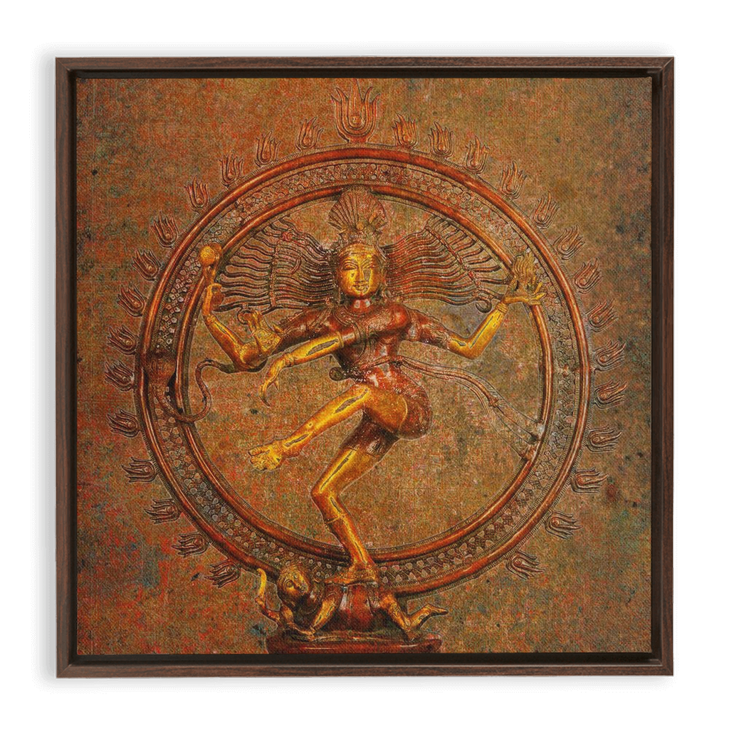 Shiva on a distressed background Floating Frame Canvas 6 sizes available