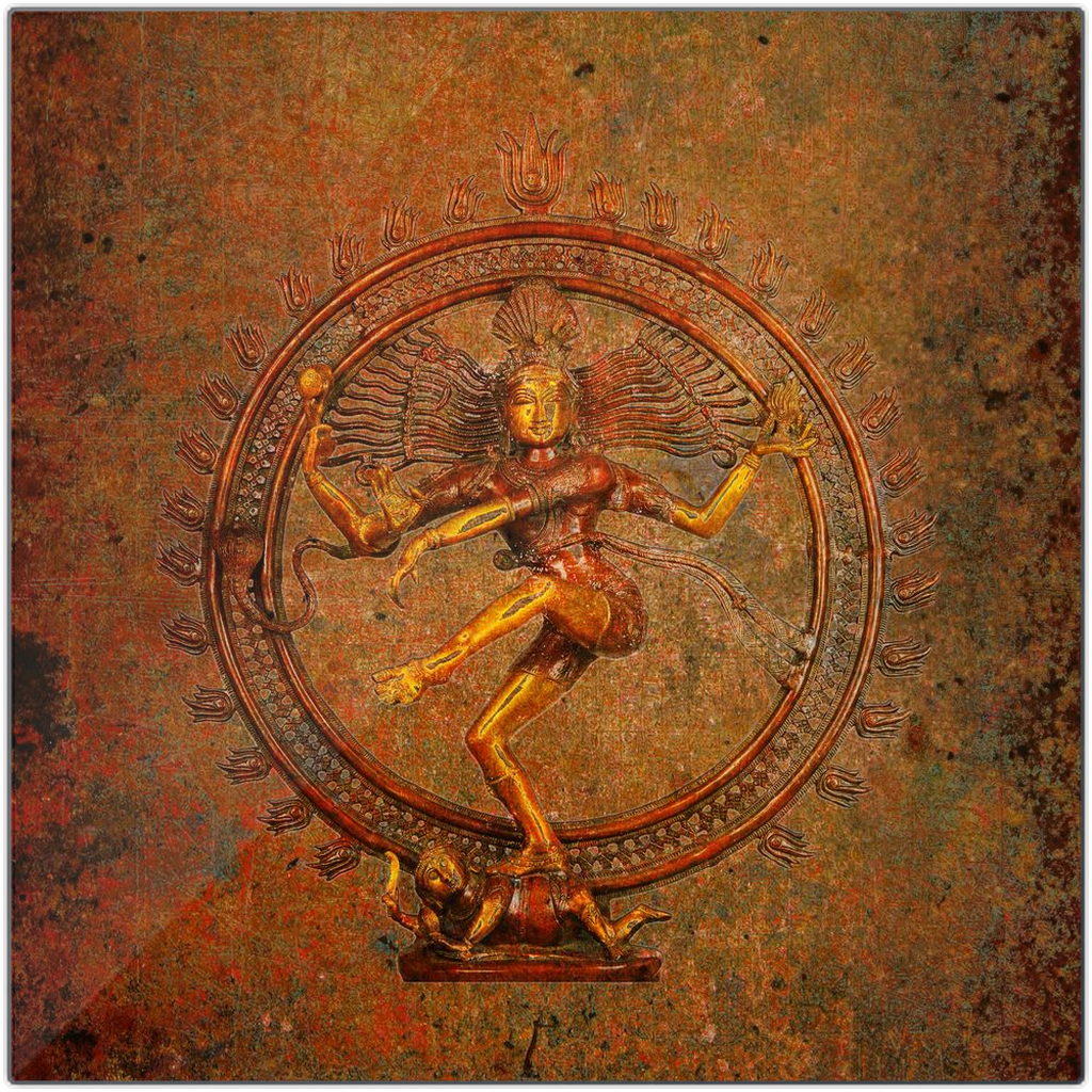Shiva on a Distressed Background Printed on Eco-Friendly Recycled Aluminum 2 sizes available