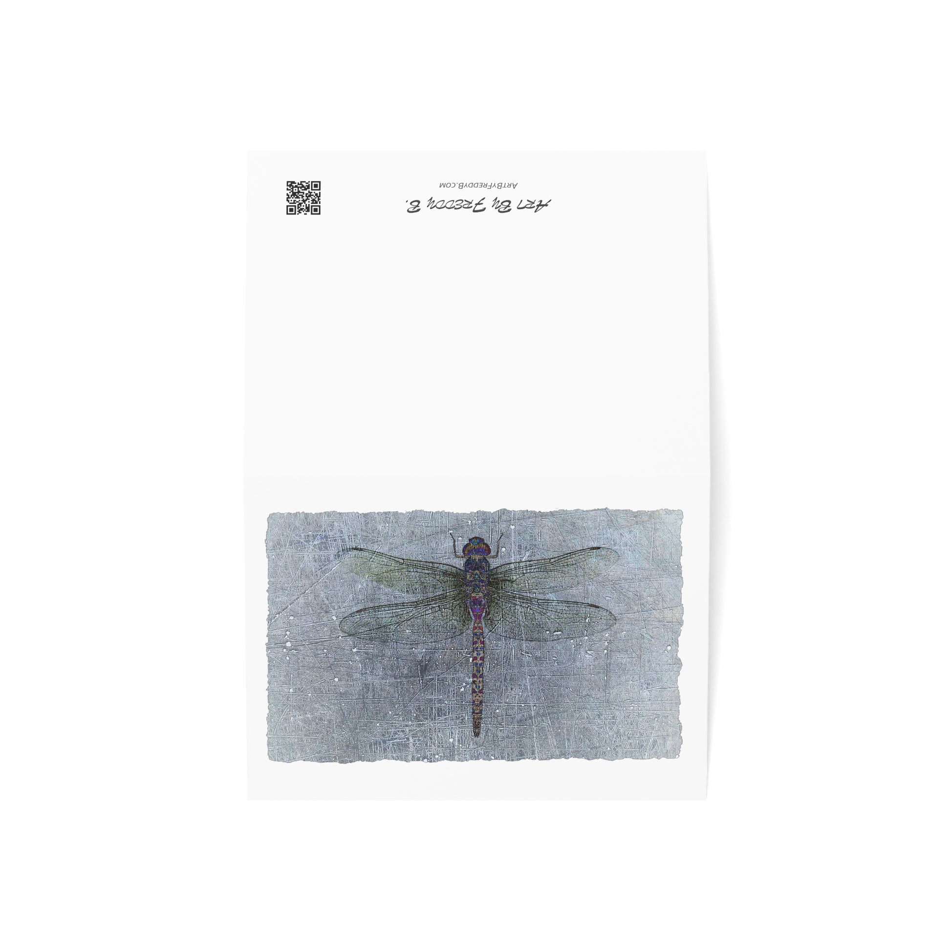 Dragonfly Print Greeting Cards Blue Gray Dragonflies Stationery and Blank Cards top view
