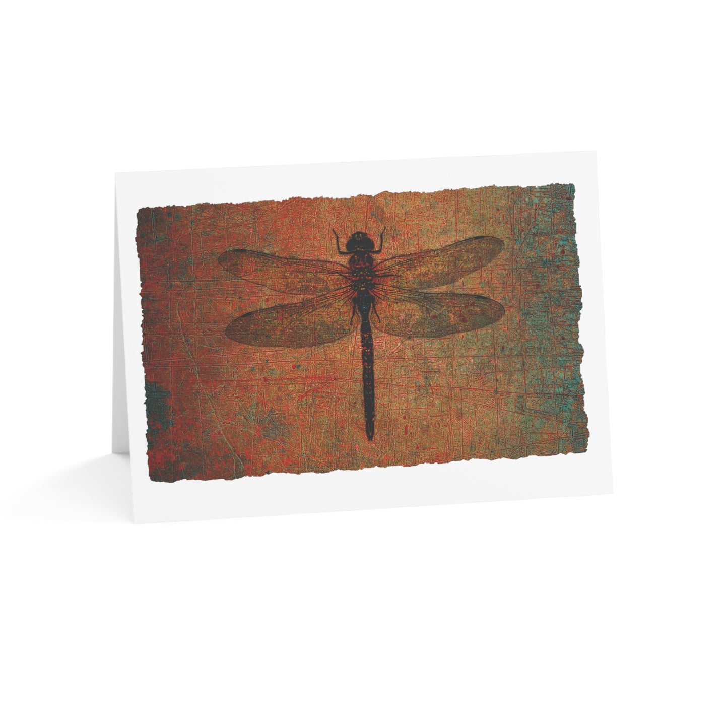 Dragonfly Print Greeting Cards Brown Dragonfly Stationery and Blank Cards side view