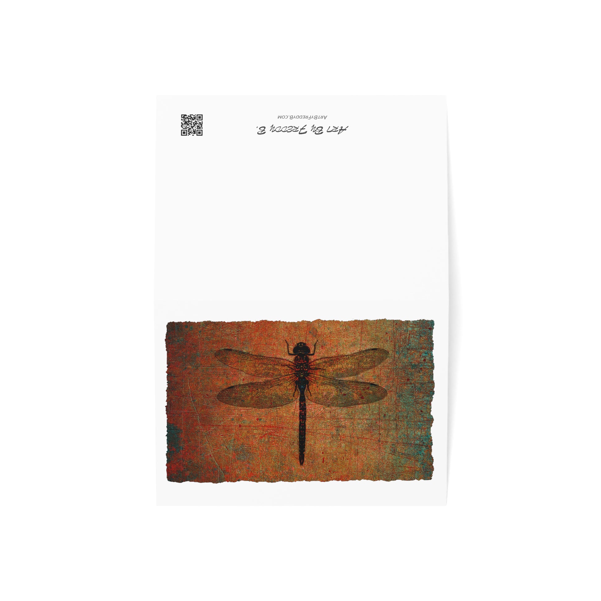 Dragonfly Print Greeting Cards Brown Dragonfly Stationery and Blank Cards top view