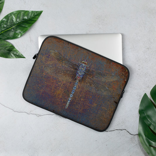 Dragonfly on Distressed Purple Background Laptop Sleeve - Mac Book sleeve - Surface Sleeve 13 inches
